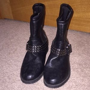Black combat boots